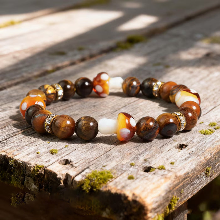 Wholesale Natural Tiger' s Eye Handmade Beaded Bracelet