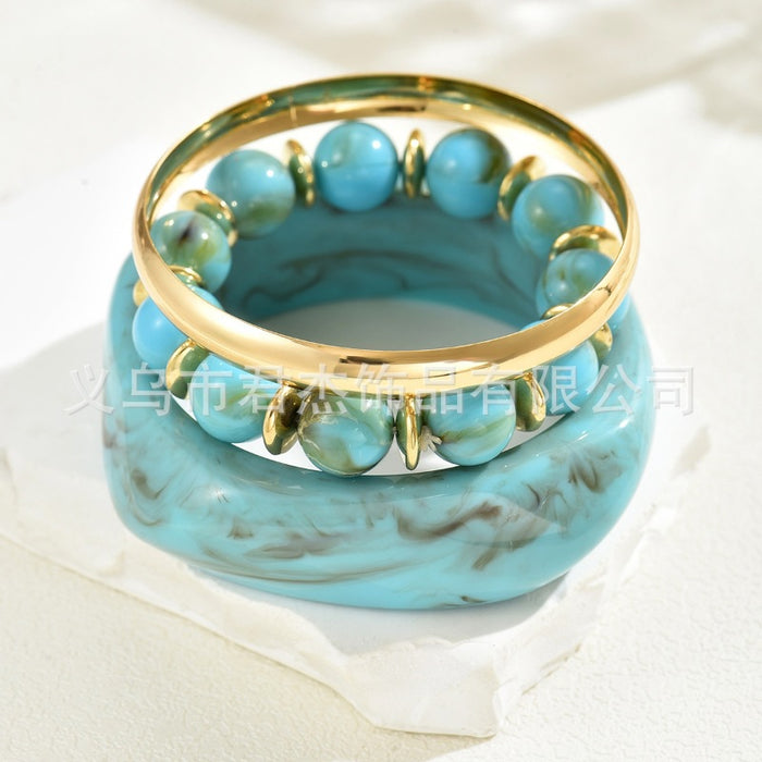 Wholesale Fashion bead set resin bracelet bracelet medieval geometric metal bracelet bracelet bracelet