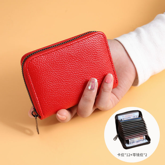Wholesale Black PU Zip Card Case - Slim Multi-Slot Daily Matching Chic Fashion Accessory Gift for Women