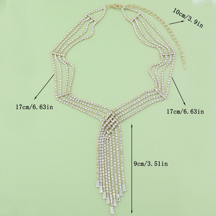 Wholesale Multi-layer Tassel Rhinestone Zircon Clavicle Necklace Personalized Fashion Necklace
