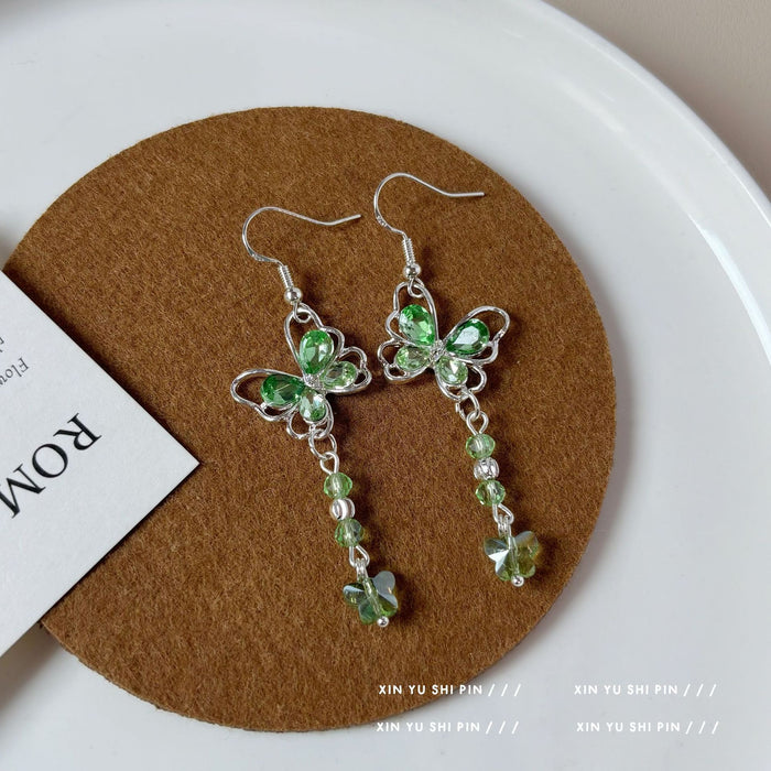 Wholesale Green butterfly earrings, new tassel earrings