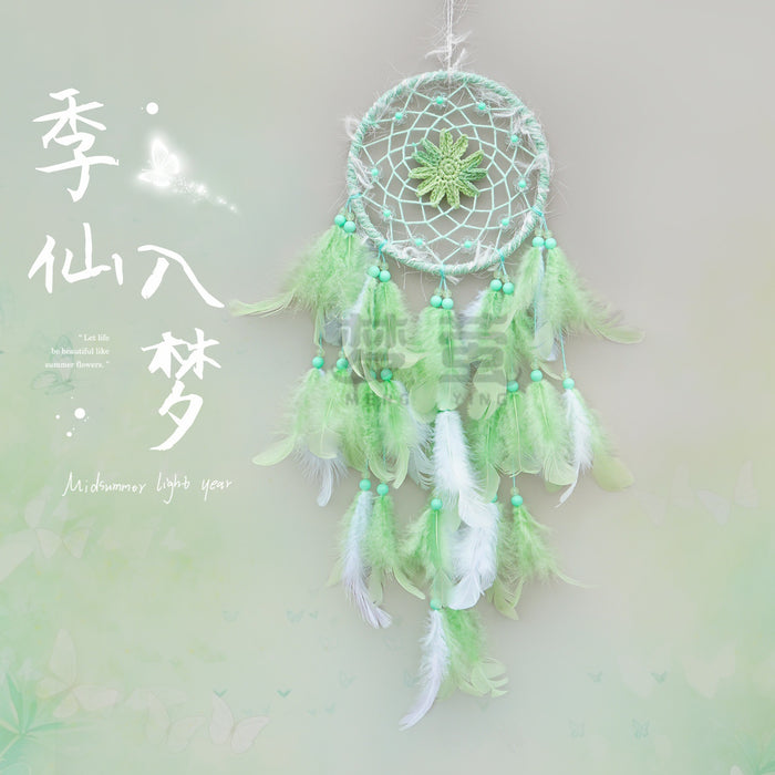 Wholesale Chic Handmade Pink Rooster Feather Dreamcatcher Home Decor MOQ≥2
