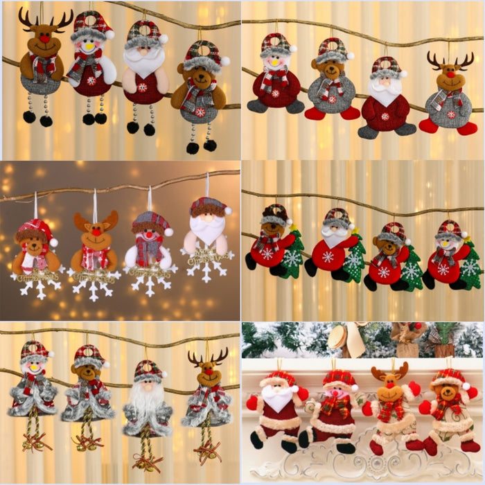Wholesale Christmas Decorations Small Pendant Christmas Tree Fabric Pendant Elder Elk Doll Small Hanging Window Small Pendant