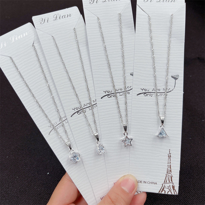 Wholesale Zircon pendant necklace collarbone chain