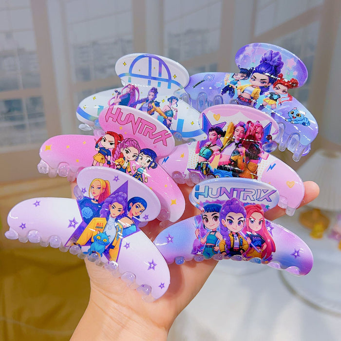 Wholesale 12 pcs Cute KPOP Anime Plastic Hair Clips for Kids