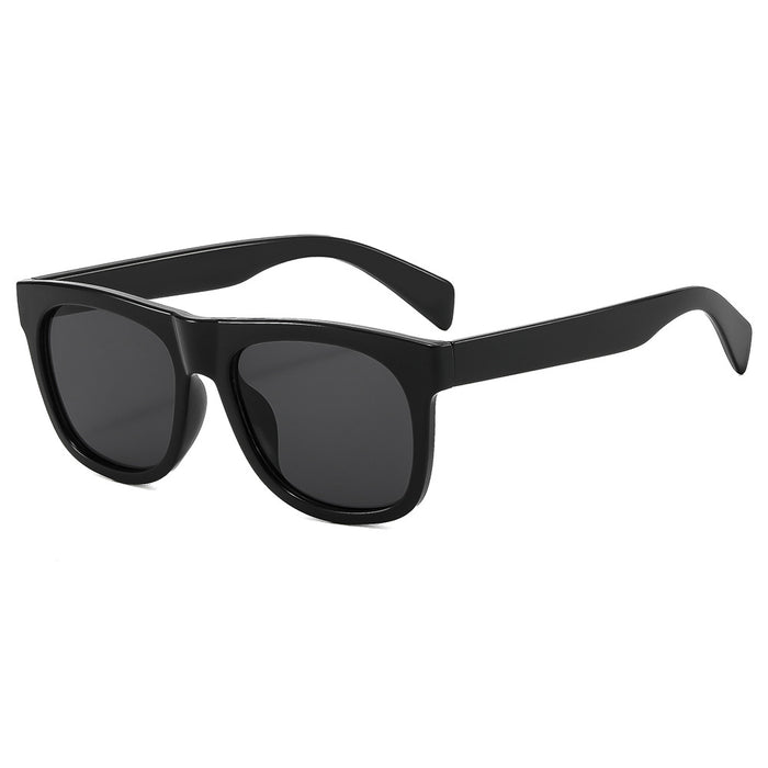 Wholesale Classic Square Retro Sunglasses UV400 Black Frame Gray Lens Modern Fashion Accessory
