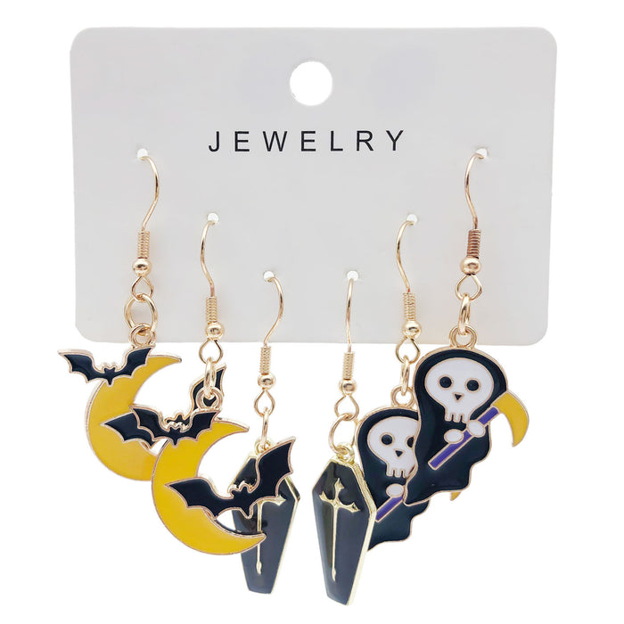 Wholesale Three Pairs of Oil Drop Halloween Pendant Earring Set JDC-ES-Oulu006