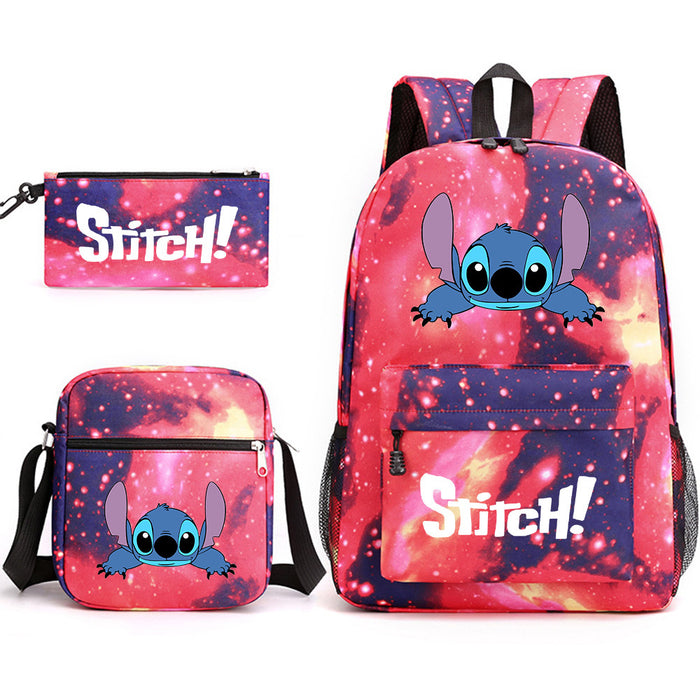 Wholesale Printed Large Capacity Canvas Backpack Three-piece Set JDC-BP-WuDM002