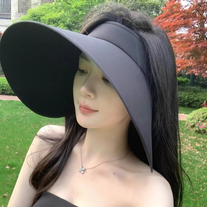 Wholesale Big brim full face sun hat, empty top sun hat, cycling sun hat, beach outdoor tourism