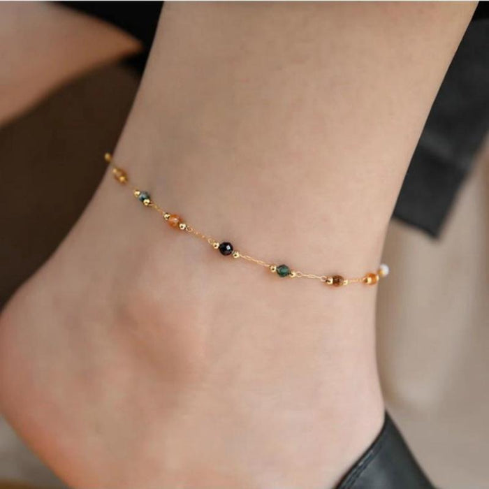 Wholesale Women's colorful zircon Anklets