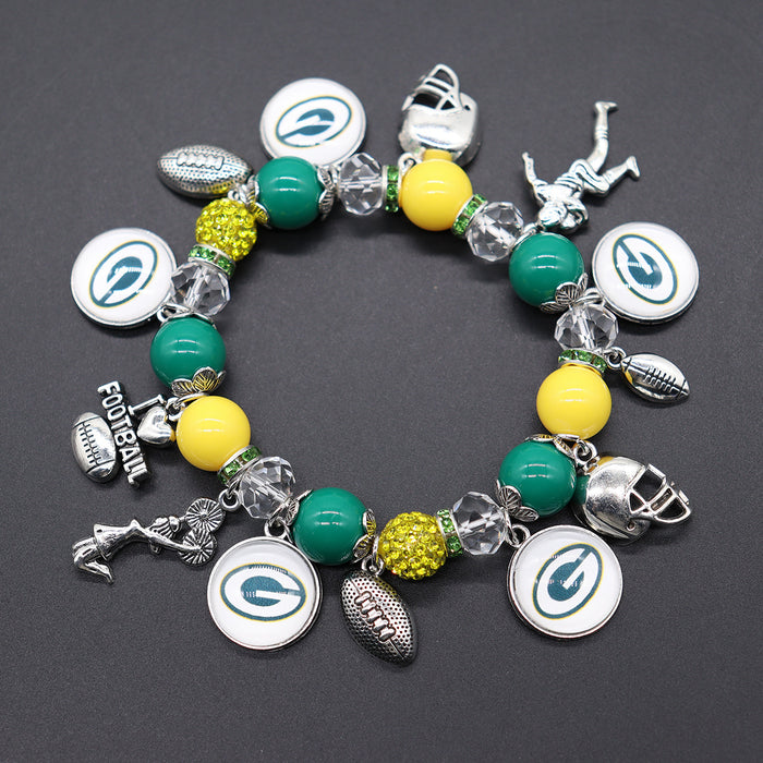 Wholesale Soccer Team Stretch Beaded Bracelet Unisex Steelers Saints