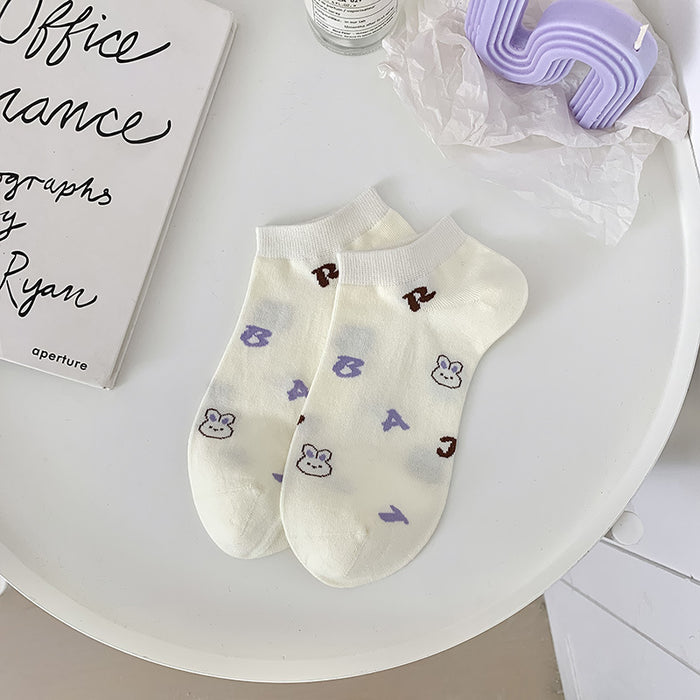 Wholesale Thin socks, boat socks, cartoon cute invisible socks, boneless socks, college style shallow mouth socks