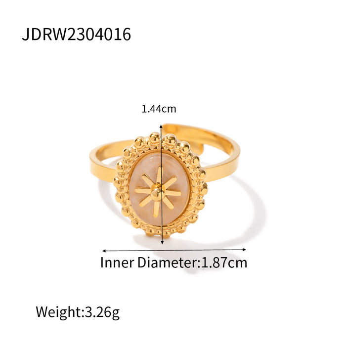 Wholesale French retro stainless steel zircon open ring ring star titanium steel jewelry