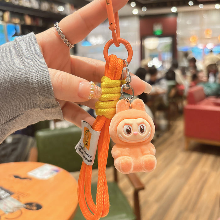 Wholesale Flocking Resin Keychain Cute Hand Rope Doll Pendant Bag Pendant Gift