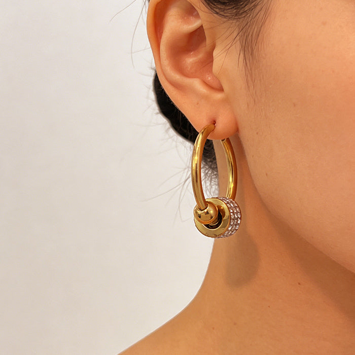 Wholesale Minimalist Stainless Steel Versatile Hoop Earrings
