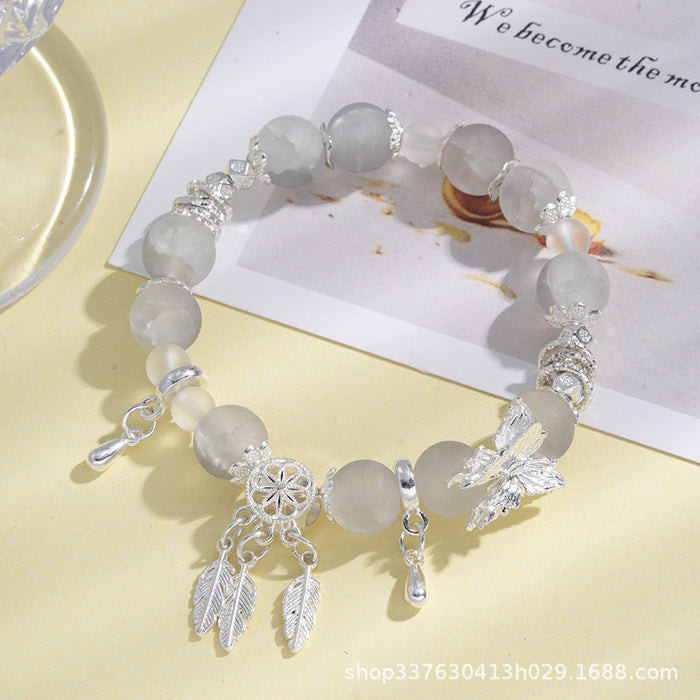 Wholesale Frosted Gradient Glass Beaded Bracelet for Women
