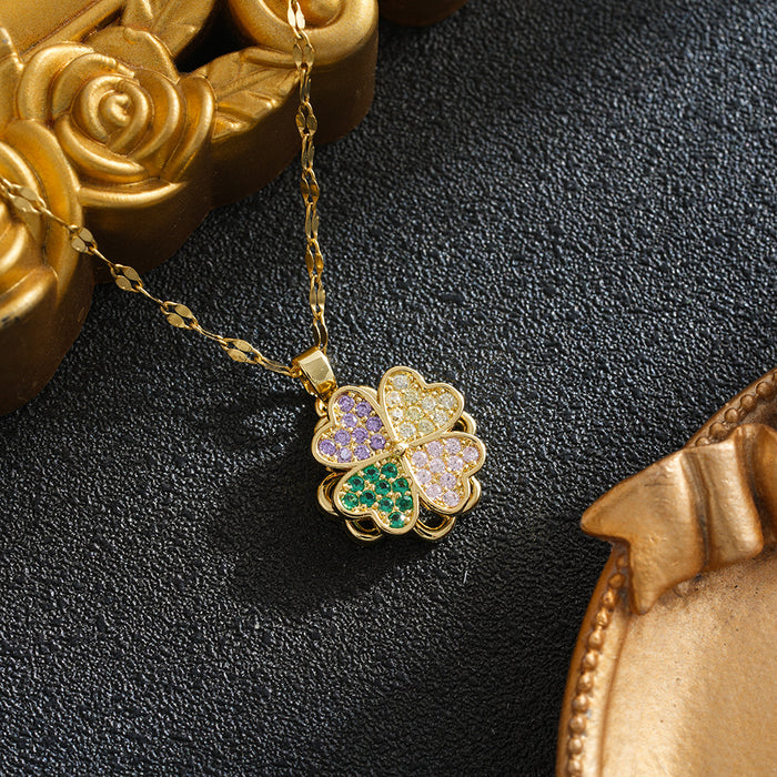 Wholesale Rotating Bauhinia Flower Necklace