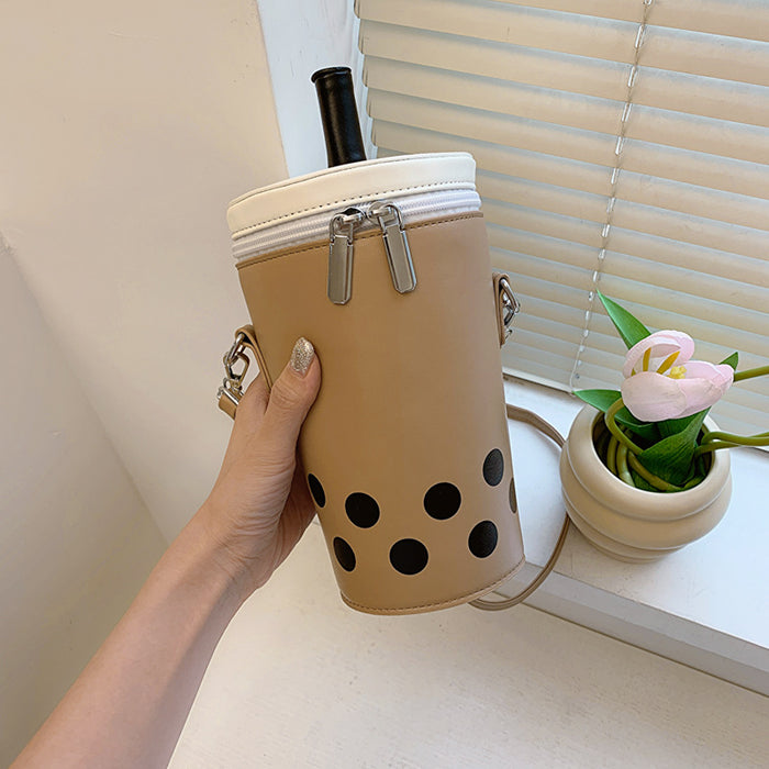 Wholesale Milk Tea Cup Soft Leather Crossbody Shoulder Bag JDC-SD-NvJ001