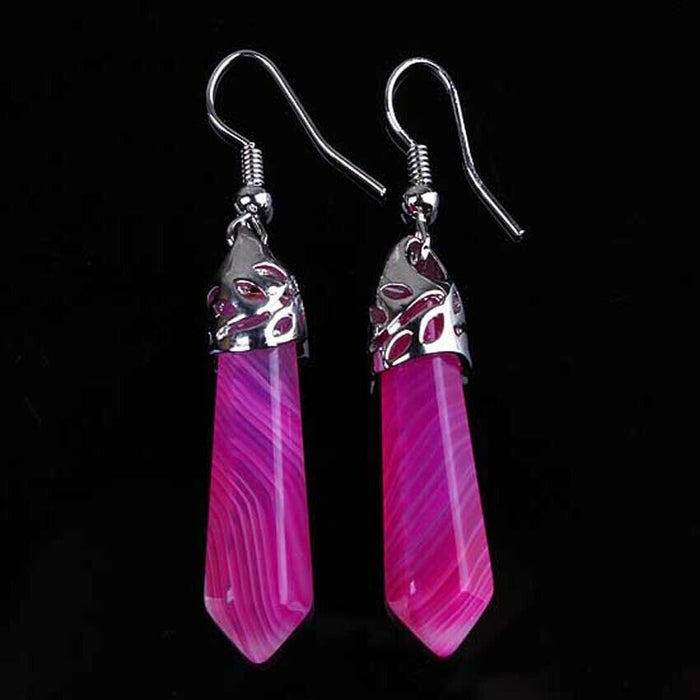 Wholesale Earrings Natural Crystal Natural Gemstone Hexagonal Post JDC-ES-YinW003