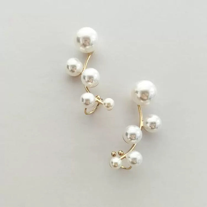 Wholesale Pearl earrings with a light luxury, high-end feel, fashionable temperament, versatile ear clips, retro earrings
