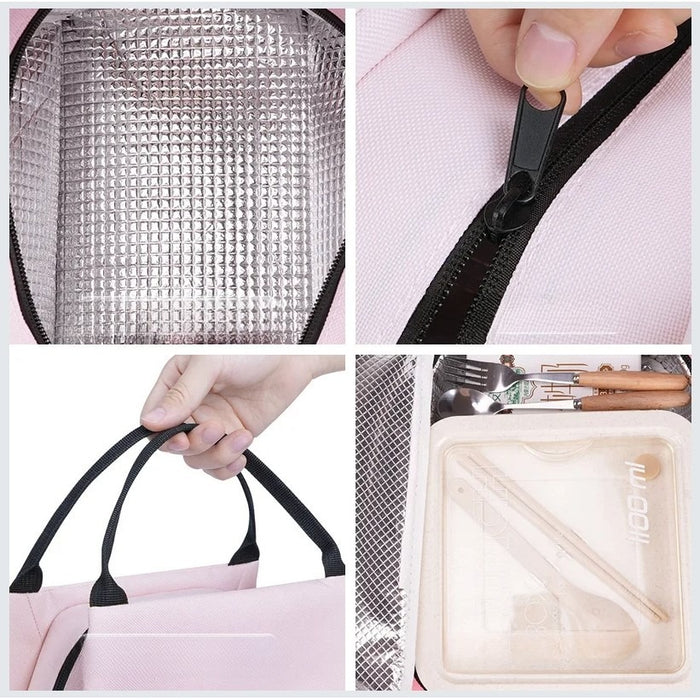 Wholesale Cartoon Double Layer Insulated Lunch Bag Oxford Fabric Picnic Tote Casual Outing Gift