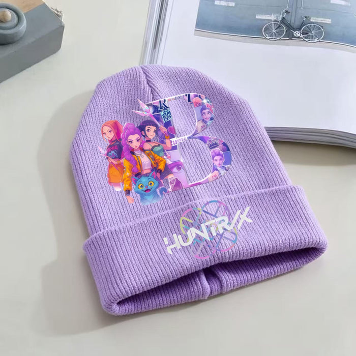 Wholesale KPOP Knitted Cartoon Letter Print Hat