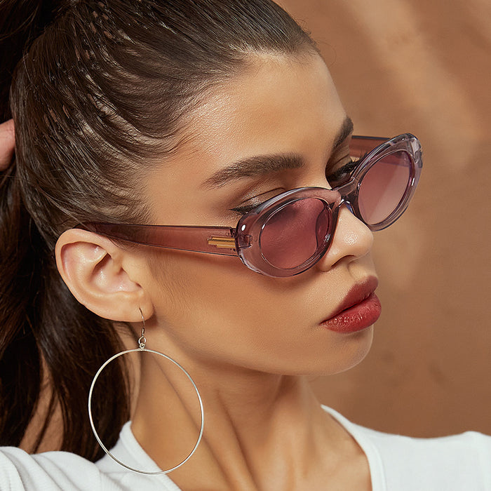 Wholesale Elliptical frame sunglasses for sun shading and UV protection, new minimalist photography sunglasses