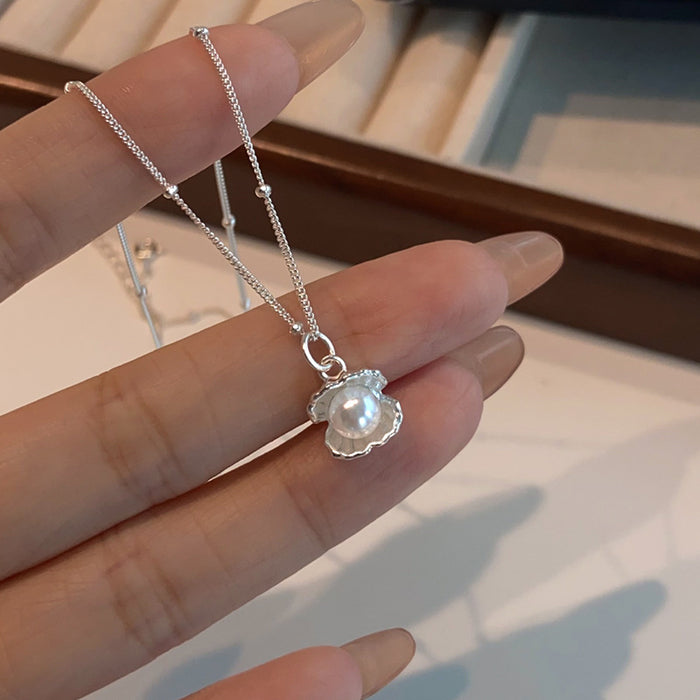 Wholesale Shell Pearl Necklace Women's Shell Beads Clavicle Chain Scallop Elegant Trendy