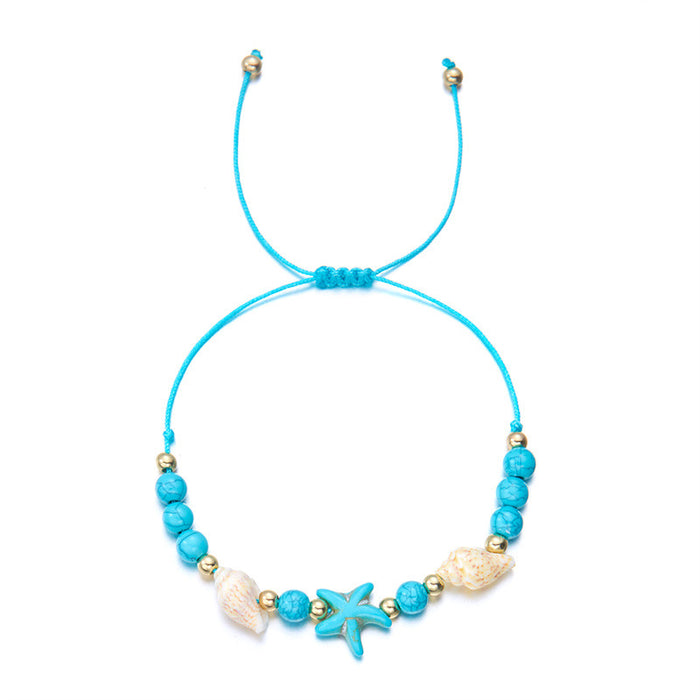 Wholesale Bohemian Sea Star Shell Beaded Bracelet Summer Beach Vacation Jewelry Accessory