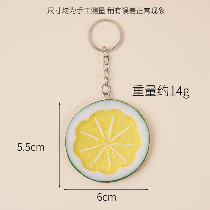 Wholesale Lemon Slice Simulated Fruit PVC Keychain Charm Fashion Bag Accessory MOQ≥2