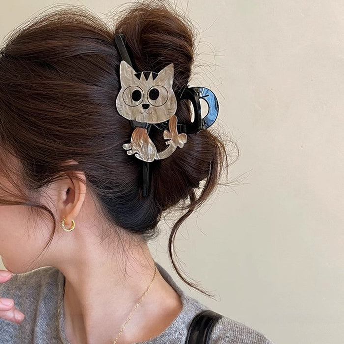 Wholesale  Kitten Cartoon Large Hairpin Women's New Shark Clip Hair Quantity Multi-plate Hair Grab Clip