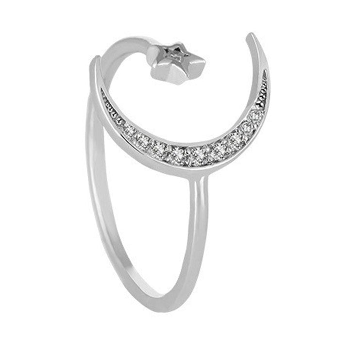 Wholesale Silver diamond inlaid butterfly ring, niche original design, gentle opening ring