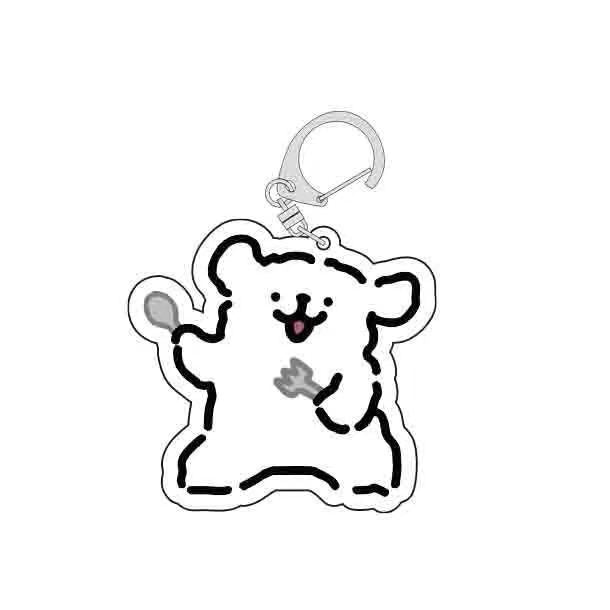 Wholesale Cartoon line puppy keychain acrylic pendant cute