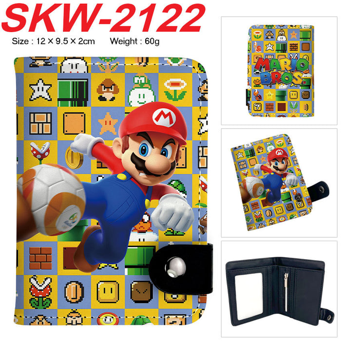 Wholesale Plumber Vertical Snap Wallet Anime Cartoon Two Layer Coin Purse PU Street Trend Accessory Casual Gift For Game Fans