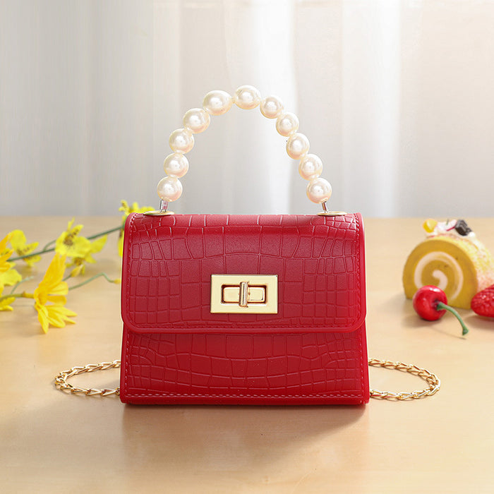 Wholesale Pearl Chain Shoulder Crossbody Jelly Bag JDC-SD-HongY009