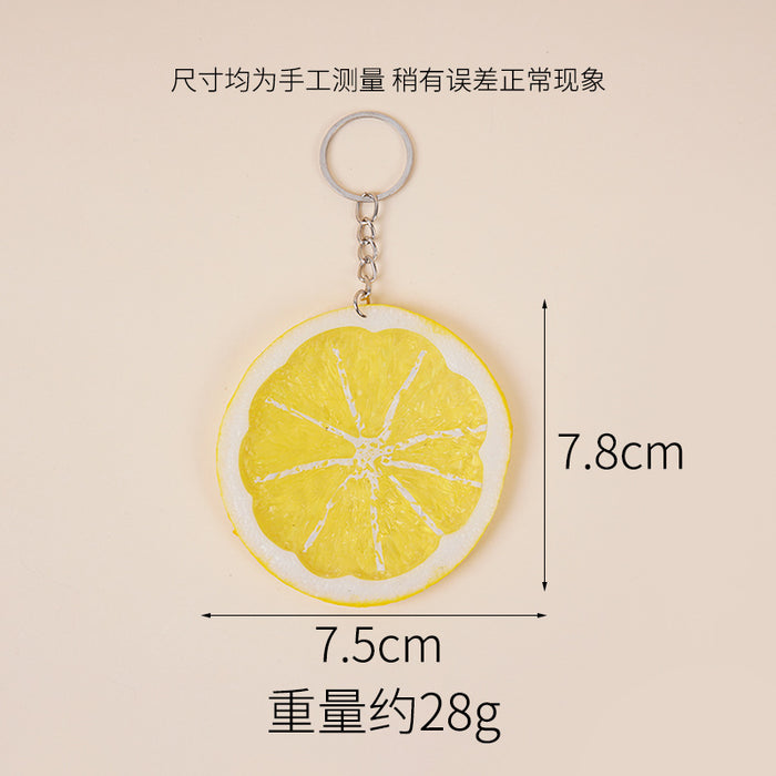 Wholesale Lemon Slice Simulated Fruit PVC Keychain Charm Fashion Bag Accessory MOQ≥2
