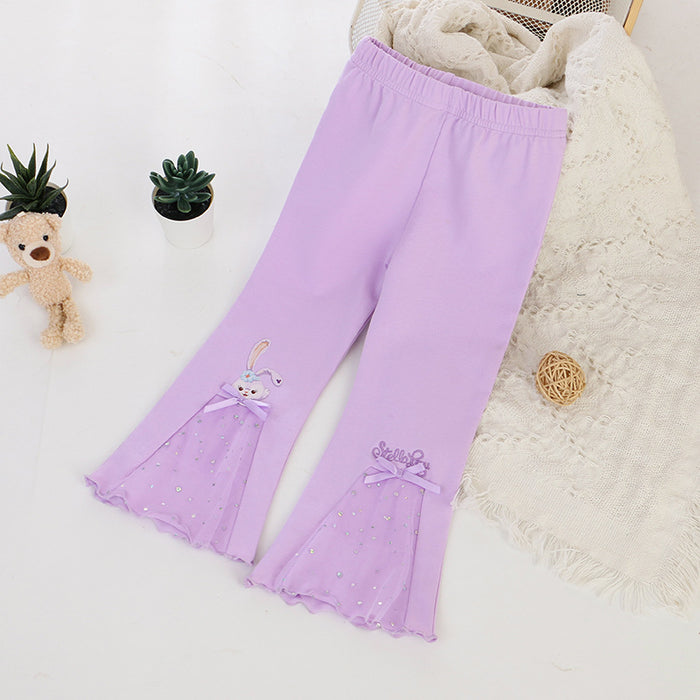 Wholesale Cotton Princess Cartoon Print Flare Pants JDC-BC-ShengY001