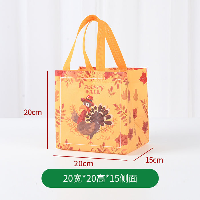 Wholesale Autumn Leaves Non-woven Bag Wholesale Christmas Halloween Cartoon Coated Portable Foldable Clothing Shopping Bag JDC-GB-XJ009