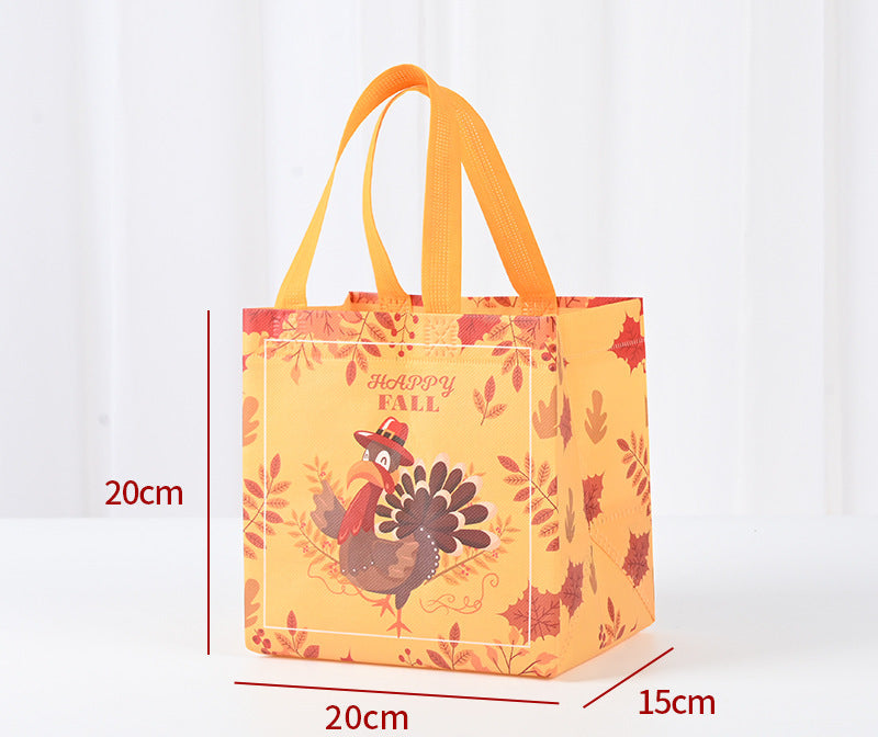 Wholesale Autumn Leaves Non-woven Bag Wholesale Christmas Halloween Cartoon Coated Portable Foldable Clothing Shopping Bag JDC-GB-XJ009