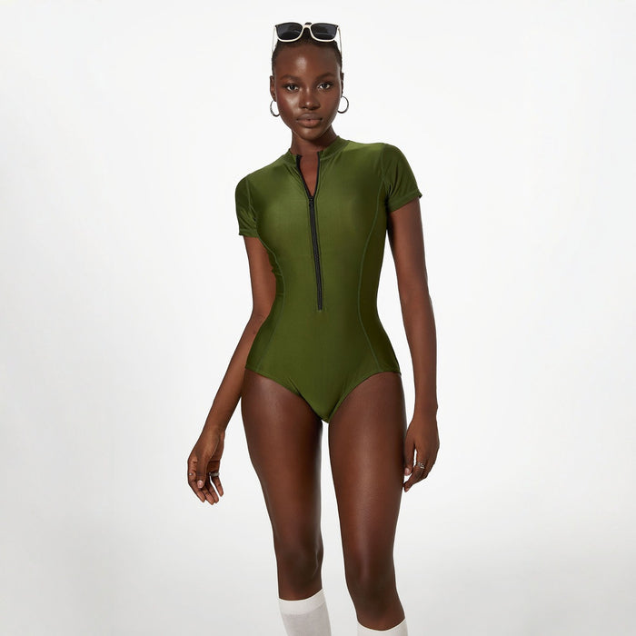 Wholesale New swimsuit long sleeved sunscreen one-piece bikini short sleeved surfing suit swimsuit swimsuit