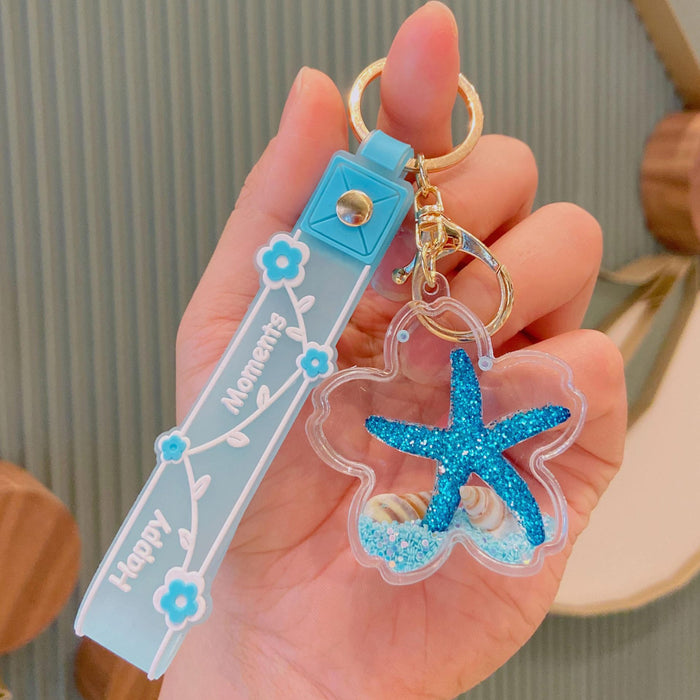 Wholesale Acrylic Ocean Quicksand Oil-filled Keychain JDC-KC-KuM009