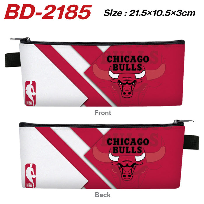 Wholesale Stylish PU Leather Zipper Pencil Pouch Cartoon Sports Team Stationery Organizer For Students Gift