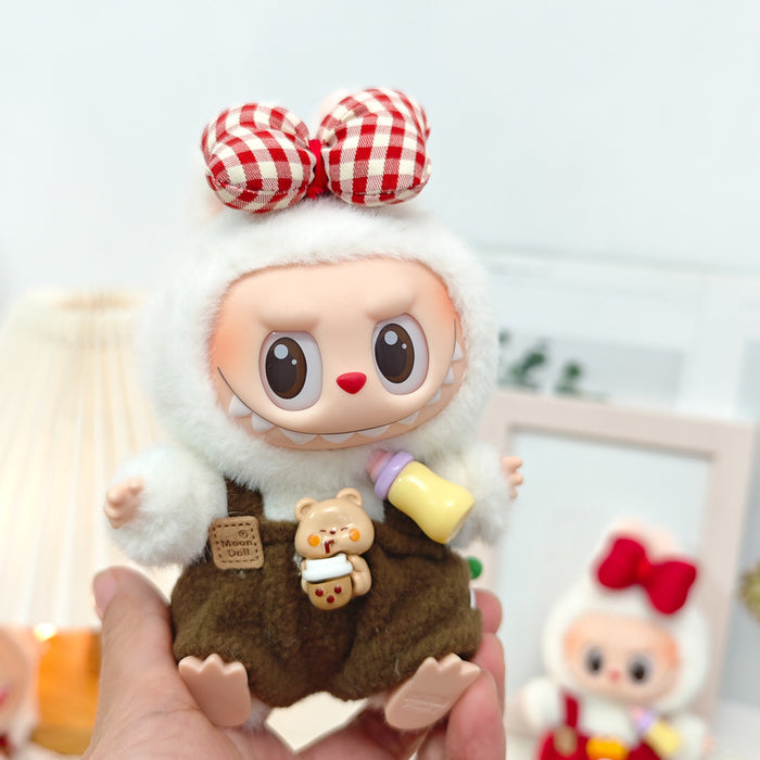 Wholesale Sitting 15cm Party Clothes Mini Doll Clothes Sweet Pink Strap Pants