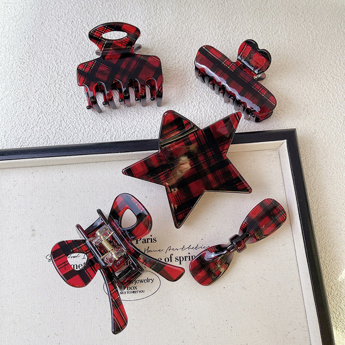 Wholesale Acetate Plaid Bow Hair Clip JDC-HC-XingYi023