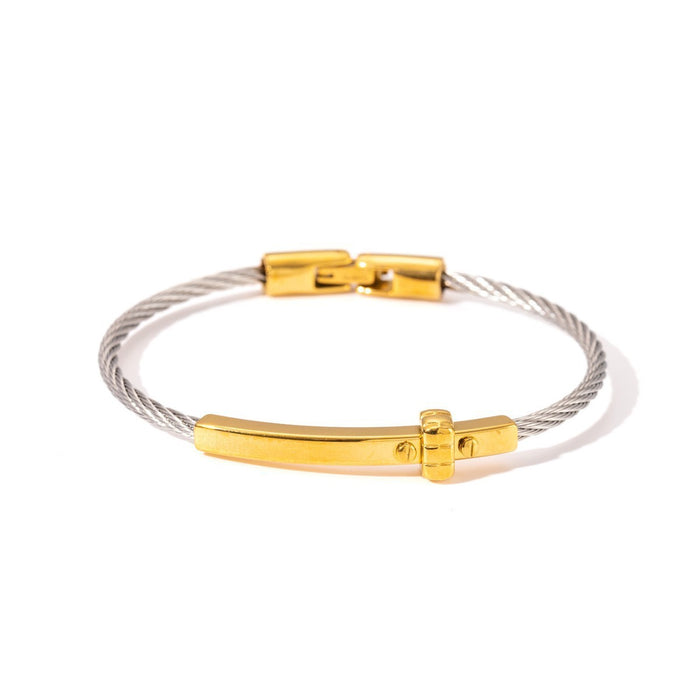Wholesale steel wire rope gold bracelet