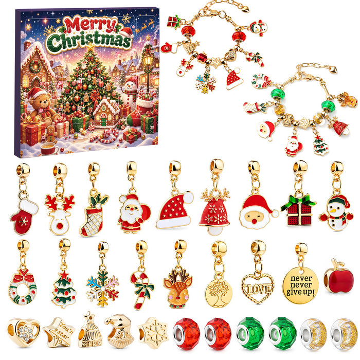 Wholesale Christmas DIY Bracelet Blind Box Gold 31 Grid Advent Calendar Jewelry Accessory Gift