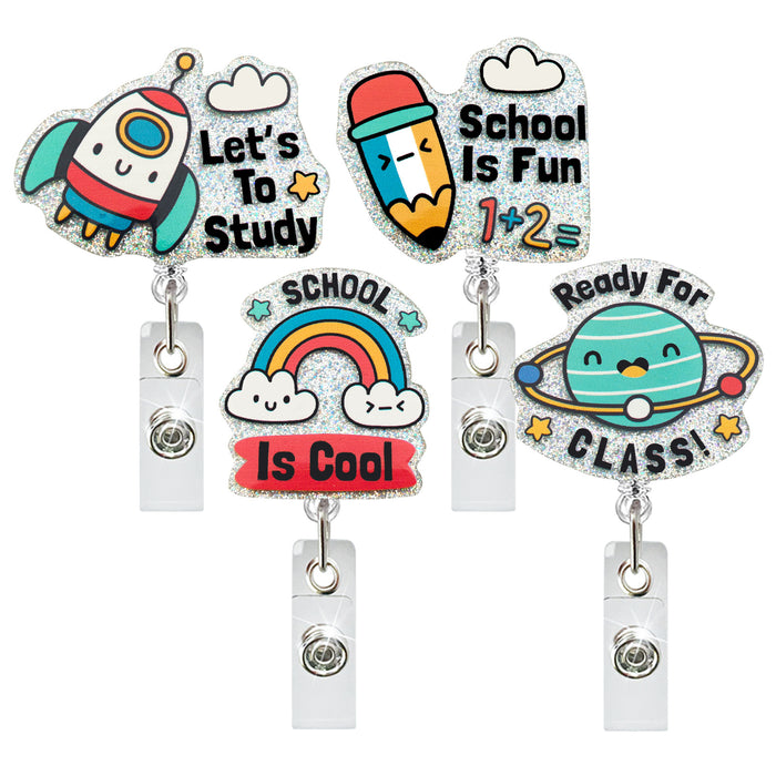 Wholesale Acrylic Planet Rainbow Rocket Pencil Teacher Student Scroll Keychain JDC-KC-ZhuoJin002