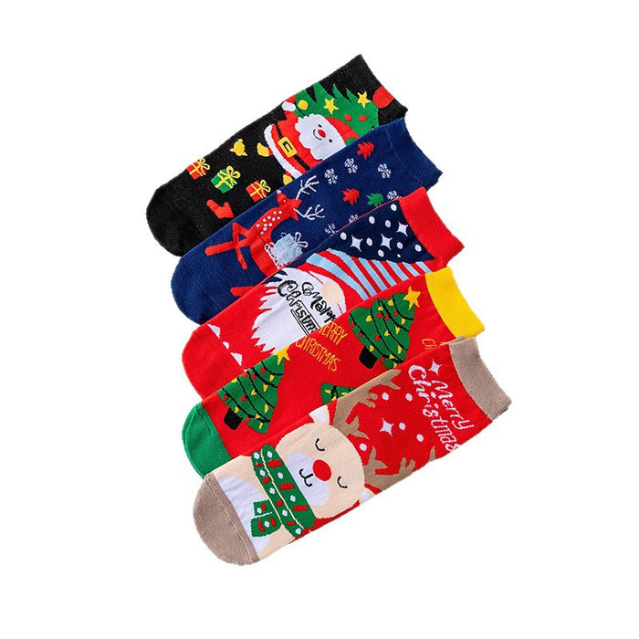 Wholesale Christmas Socks  Gifts Snowflakes Elk Cute Cartoon Christmas Mid-Calf Socks