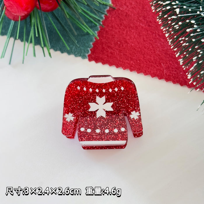 Wholesale Christmas small hairpin gingerbread man Christmas tree snowman small clip cute  hairpin holiday hair accessories