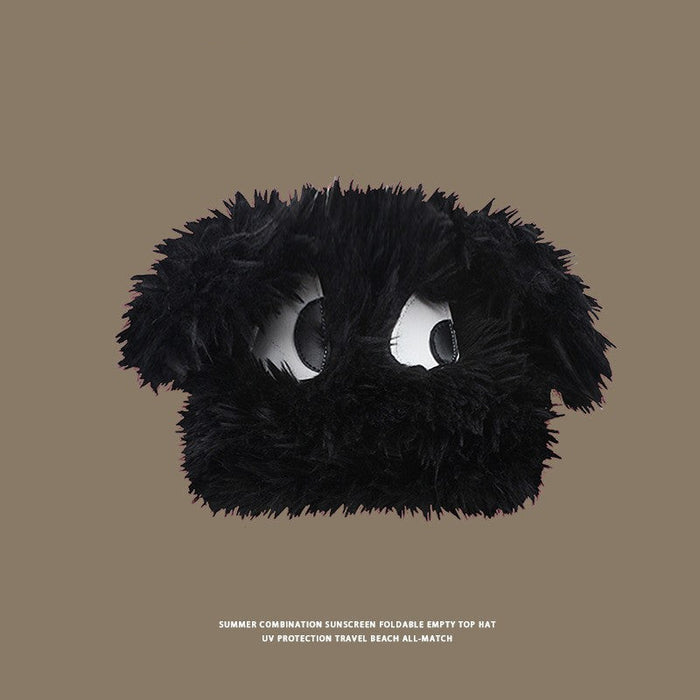 Wholesale Cute Funny Puppy Hat Women's Eyes Long Ears Thickened Pullover Hat Autumn and Winter Warm Plush